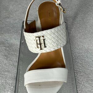 Tommy Hilfiger women's white ankle strap heels size 8